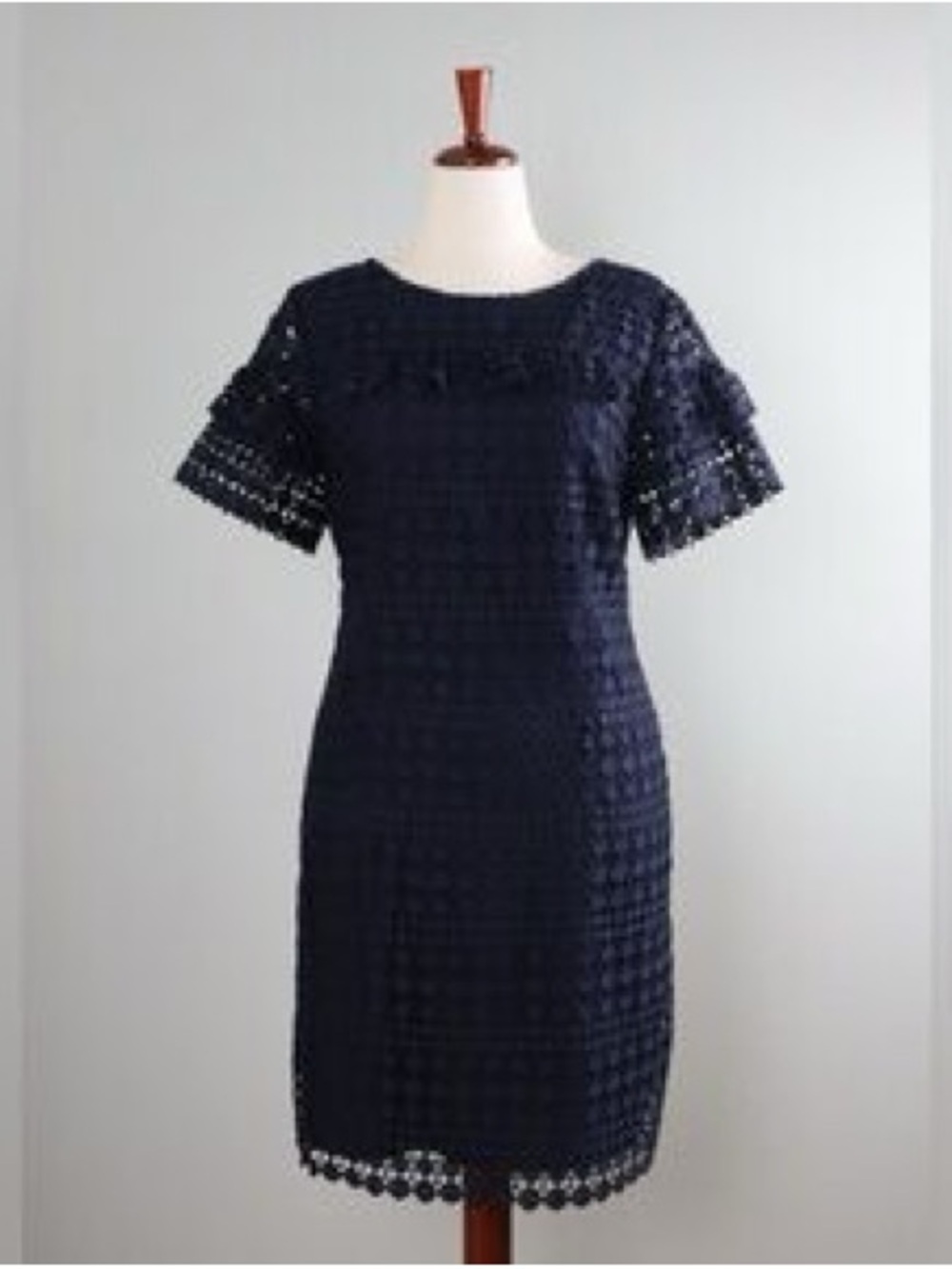 RSVP by Talbots Medallion Lace Shift Dress Lace Shift Dress Navy Blue Size 8 NEW